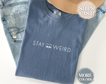 Comfort Colors Stay Weird Shirt For Book Lovers Raccoon T-shirt Be Kind Stay Weird Tee Introvert Tshirt Gift For Friend Oversized Women Tee