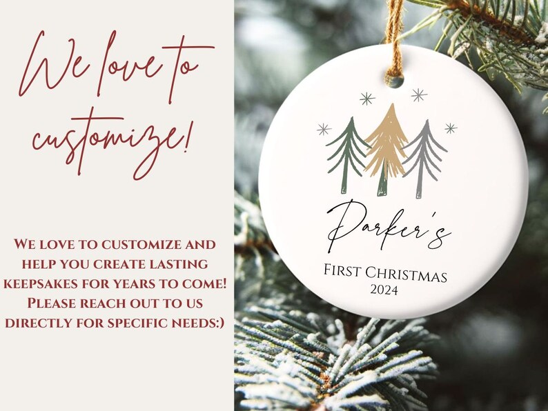 Personalized Baby Boy First Christmas Ornament Personalized Baby