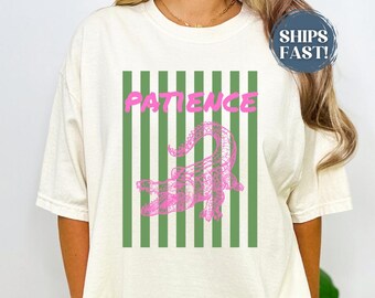 Striped Alligator Graphic T-shirt | Animal Design Retro Animal Graphic Tee Comfort Colors Tshirt Self Love