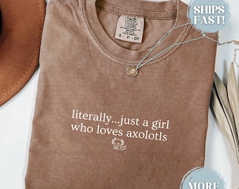 Cute Axolotl Shirt Comfort Colors Salamander Shirt - Axolotl Tshirt - Axolotl Gift Amphibian T-Shirt Minimalist T Shirt Axolotl Lover Gift