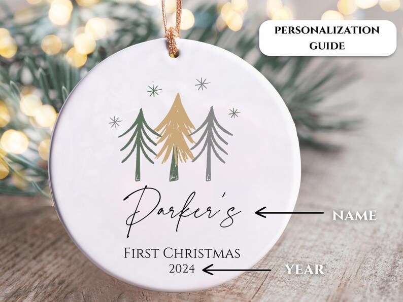 Personalized Baby Boy First Christmas Ornament Personalized Baby