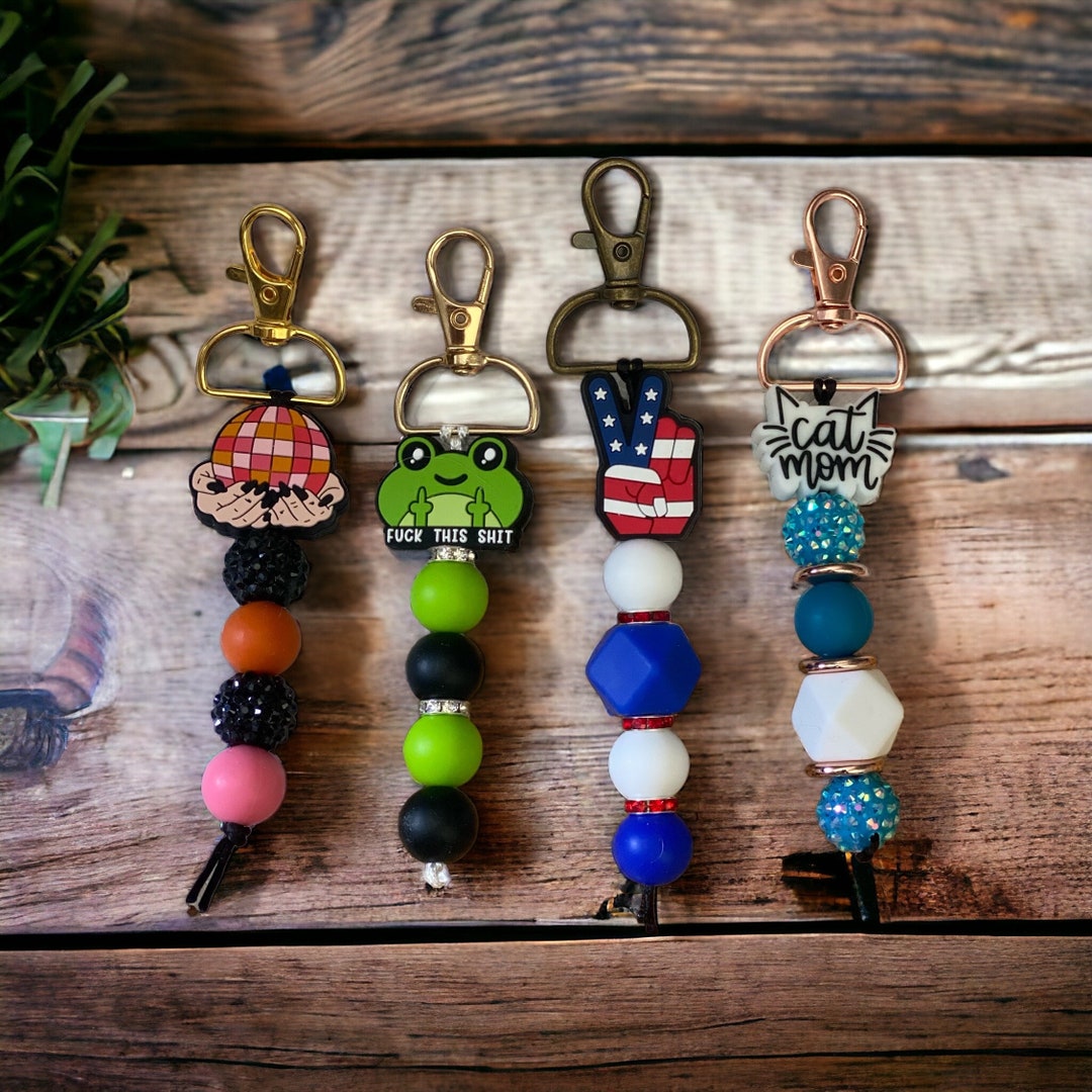 Funny Animal Charm Keychain: Quirky Handmade Beaded Accessory - Etsy