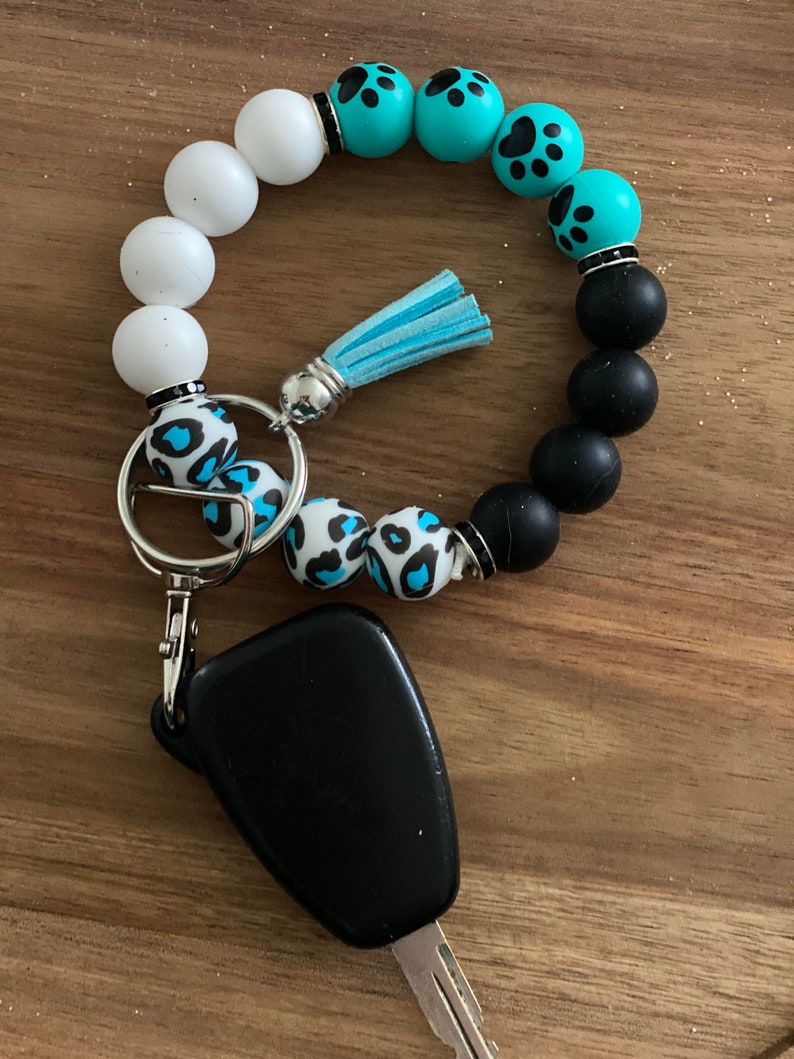 Sither Boho Macrame Keychain - Handmade Keychain Bracelet With Lobster Clasp, Cotton, For Women, Gift For Mom