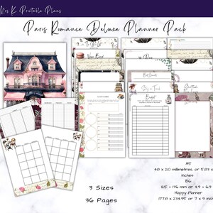 Paris Romance Deluxe Planner Bundle, A5 Printable Planner Inserts,  36 page Undated Inserts, One Complete Month, Perfect Planner Lover Gift