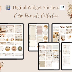 Digitale Widget-Sticker – Kollektion „Ruhemomente“ – PNG- und GoodNotes-Dateien