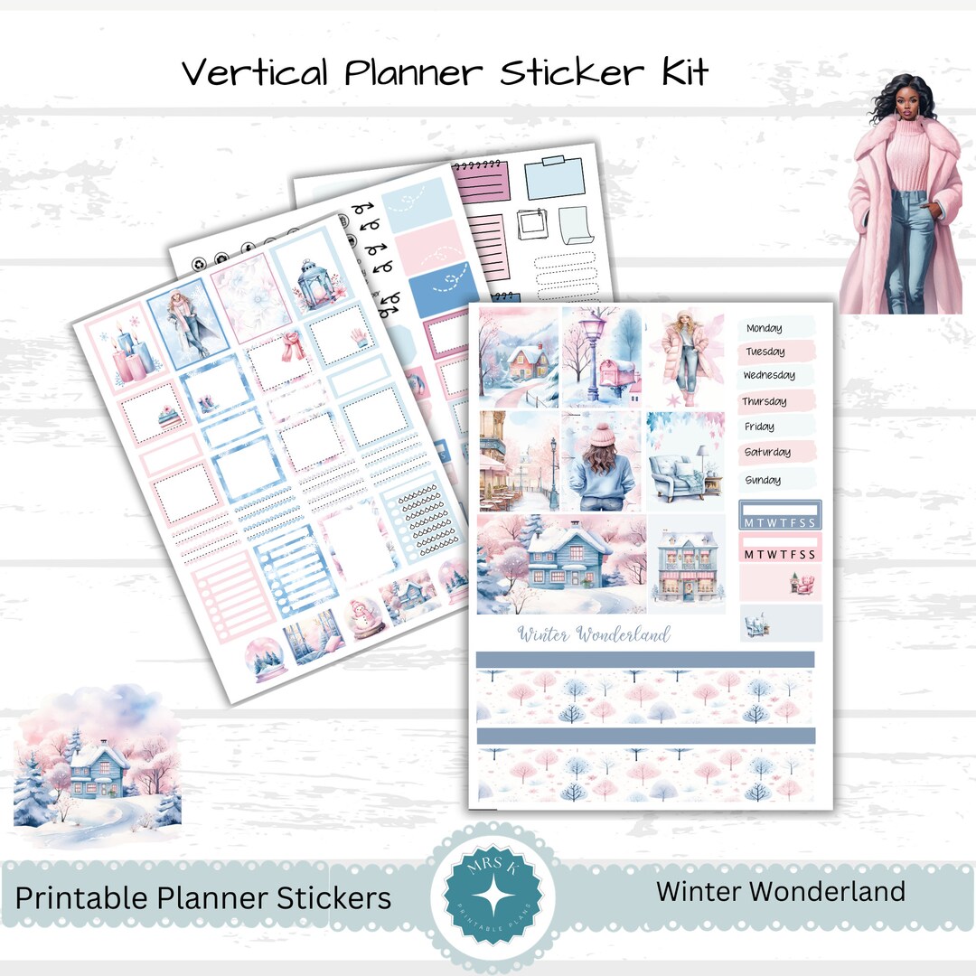 Printable Planner Stickers for Vertical Planners Erin Condren Winter ...