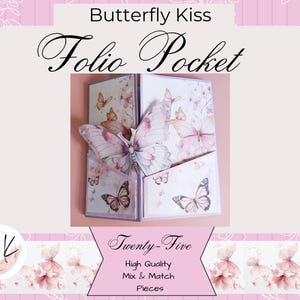 Printable Journal Pocket Folio, Butterfly Kiss Design, Paper Craft, Junk Journal, Journaling Ephemera, print at Home