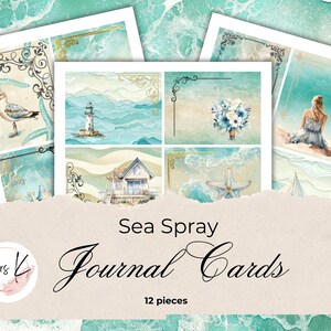 Sea Spray Journaling Cards, Beach Theme Ephemera (Printable)