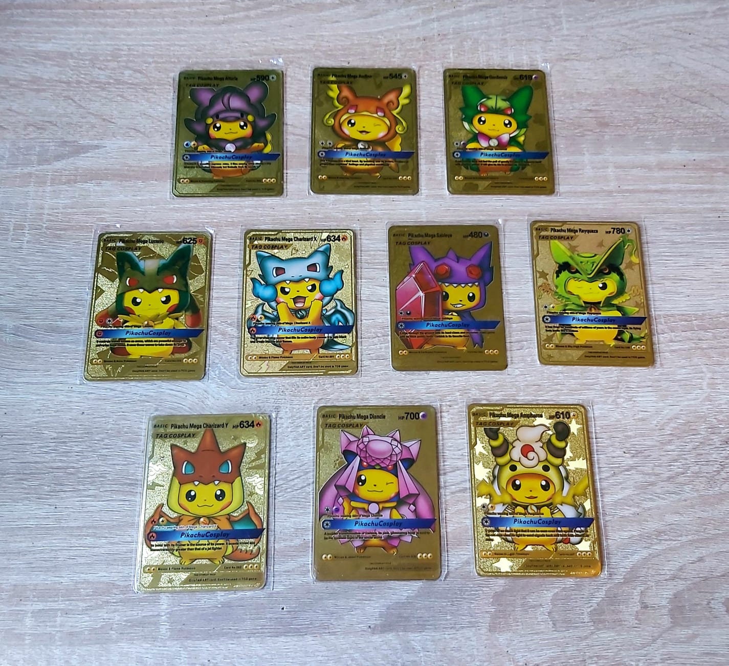 Pikachu Cosplay Rayquaza & Shiny Rayquaza Proxy Pokemon Card 