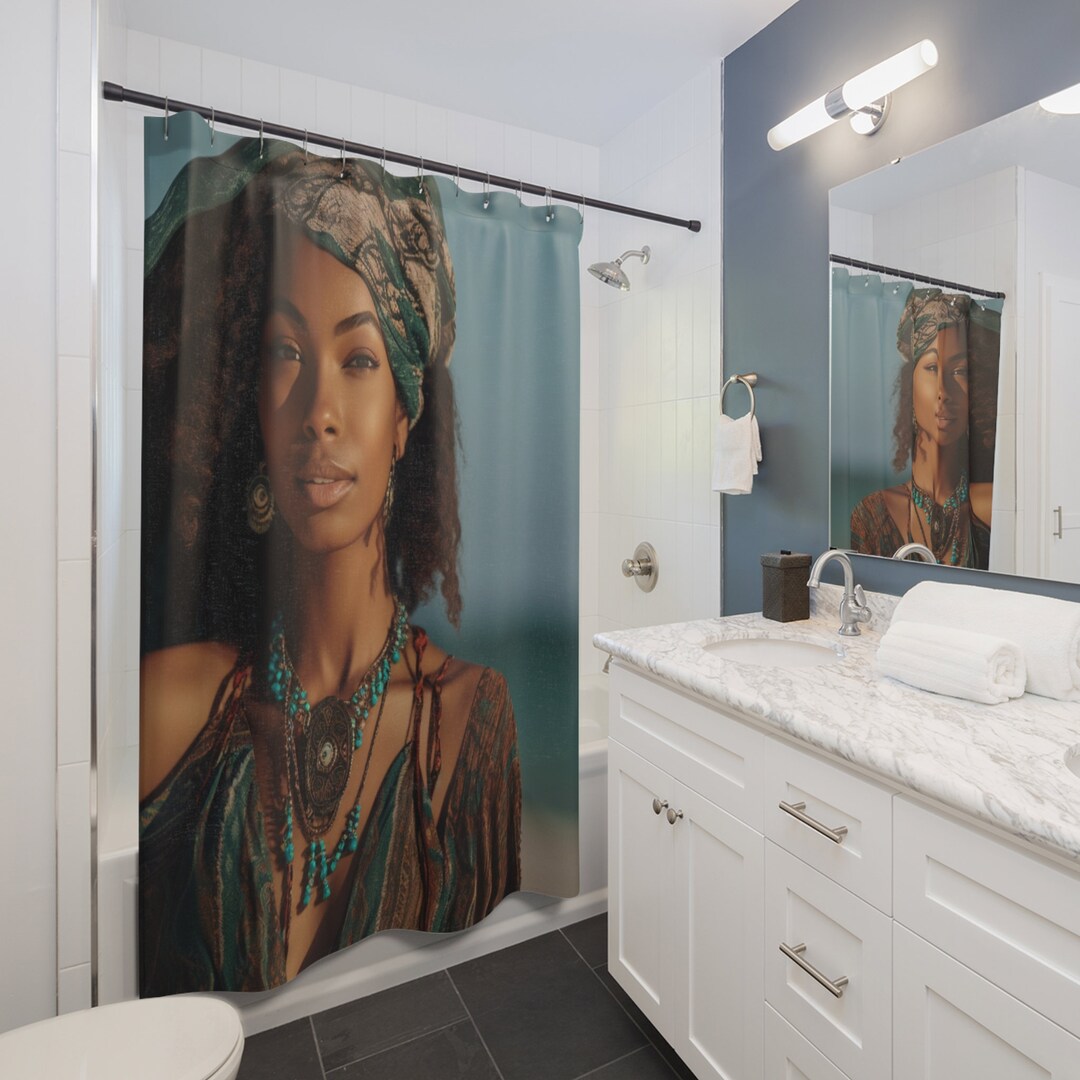 Melanin Beauty Shower Curtains Etsy