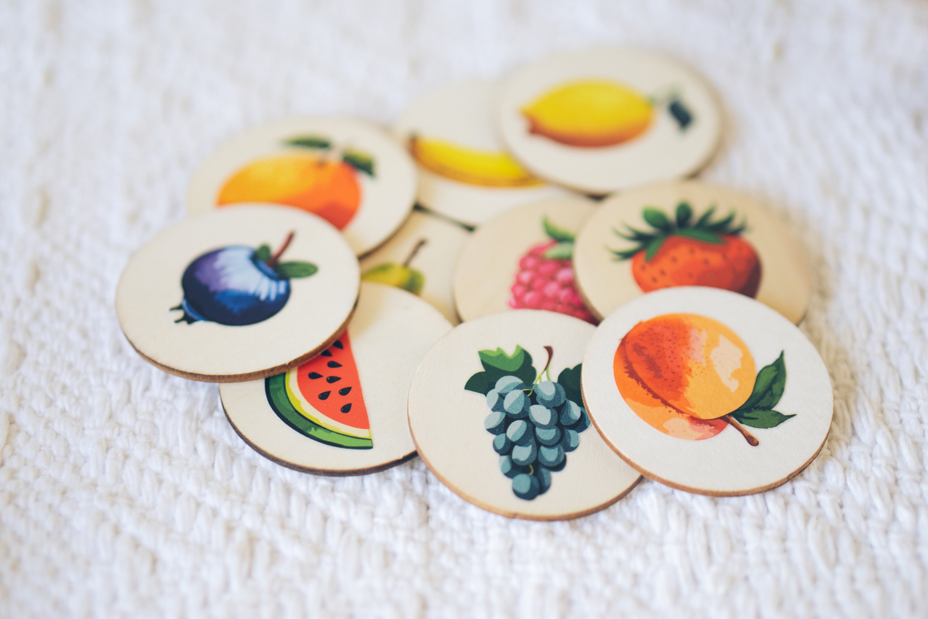 Kids' Fruit Memory Game, Montessori Learning Activity, Eco-friendly and ...
