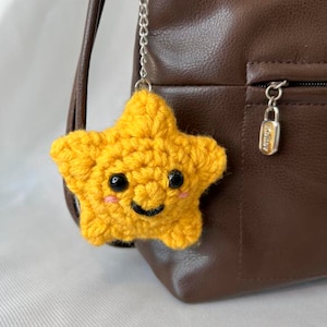 Crochet Happy Star Keychain