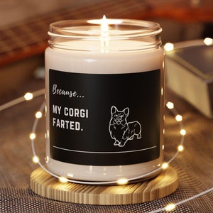Funny Scented Candle, Corgi Fart, Dog Lover Gift, Humorous Home Decor, Gag Gift, Funny Dog Gift