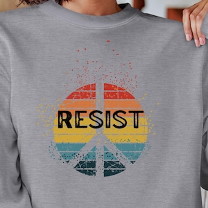 Anti-Trumpf-Sweatshirt, widerstehen Trumpf, politisches Statement-Shirt, Protest-Kleidung, Sweatshirt