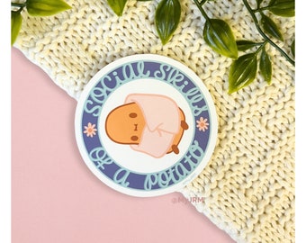 Social Skills of a Potato, Social Anxiety Sticker, Antisocial Sticker, Mental Health Sticker, Stationery Sticker, Cute Potato Sticker