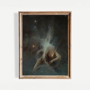 Sternschnuppe (1884) | Witold Pruszkowski | Vintage Kunstdruck | Viktorianische Malerei | Surrealer Nachthimmel Poster | Niedliches Wohndekor | Antik