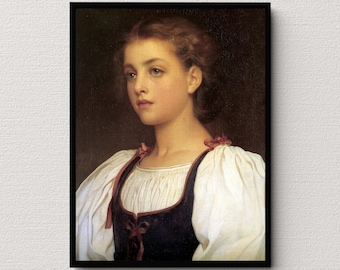 Biondina (1879) | Frederic Leighton | Portrait of Woman Painting | Vintage Art Print | Classic Painting | Antique | Victorian Wall Art