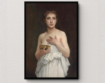 Pandore (1890) | Guillaume Bouguereau | Peinture mythologique vintage | Art mural victorien | Impression d'art | Décoration d'intérieur ancienne