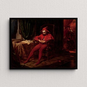 Stańczyk (1862) | Jan Matejko | Dark and Moody Painting | Gothic Wall Art | Goth Art Print | Sad Clown Poster | Creepy Jester | Vintage