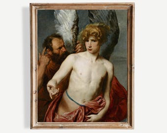 Daedalus and Icarus (1625) | Anthony van Dyck | Greek Mythology Art Print | Vintage Painting | Baroque Wall Art | Greek Art | Antique Decor