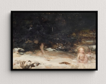 Årets död (1912) | Charles Sims | Kuslig vintagemålning | Gotisk väggkonst | Gotisk konsttryck | Mörk och stämningsfull | Antik dekor
