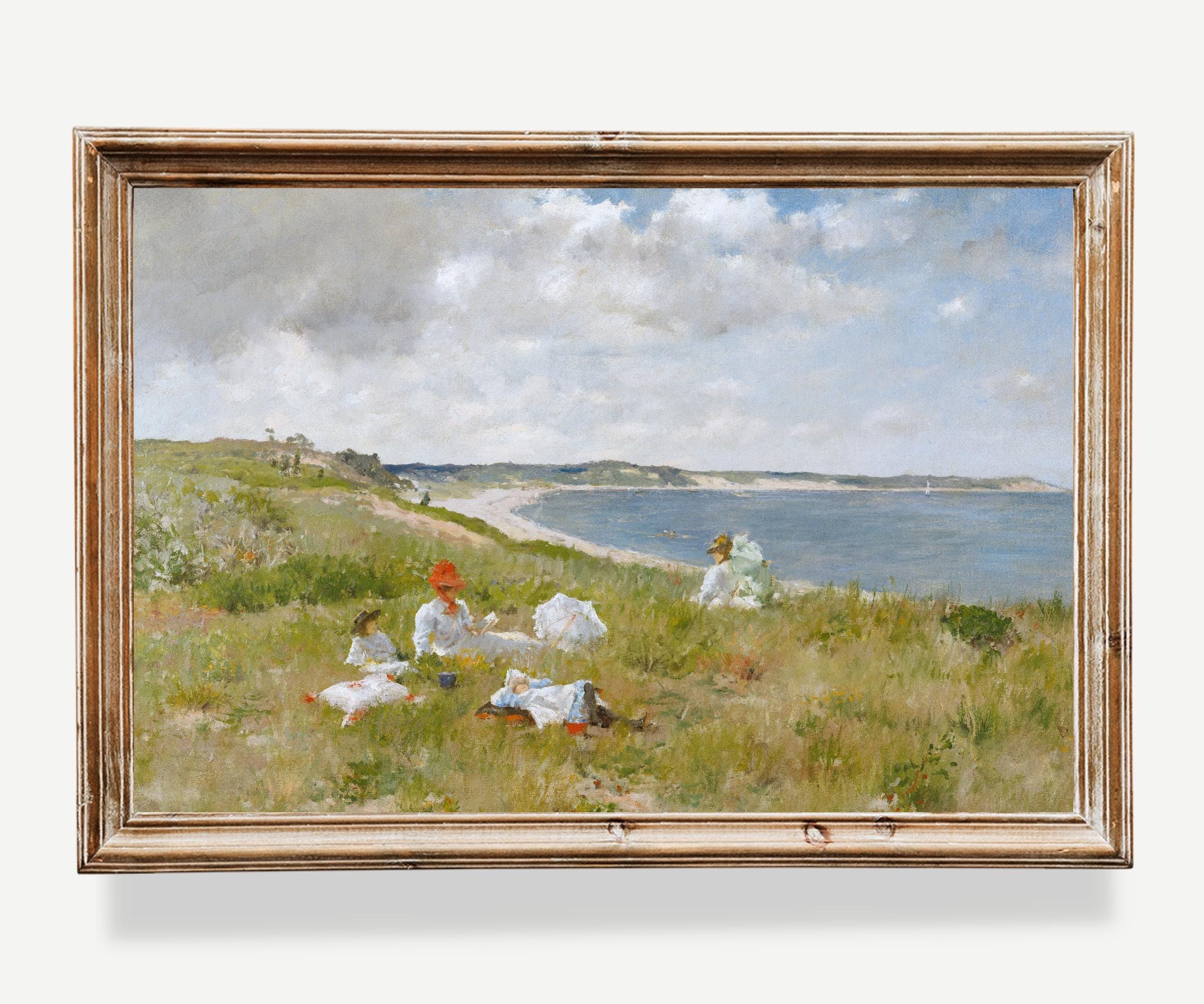 Gustave・L・Jonghe、Idle moments、希少な額装用画集より Idle Hours (1894) | William Merritt Chase | Vintage Coastal