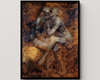 Confidence (1873) | Jean-Baptiste Carpeaux | Vintage Gothic Art Print | Creepy Painting | Spooky Abstract Wall Art | Gothic Home Decor