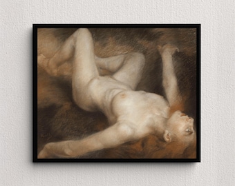 Demonic (1904) | Alfred Philippe Roll | Creepy Painting | Vintage Fine Art Print | Gothic Wall Art | Goth Decor | Demon | Spooky