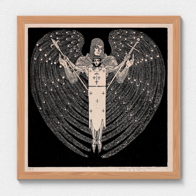Joan of Arc (1929) | Wiktoria Goryńska | Vintage Art Print | Victorian Wall Art | Physical Print | Classic Fine Art | Sketch | St. Joan