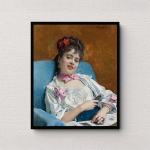 Aline | Raimundo Madrazo | Vintage Painting | Fashion Art Print | Antique Wall Art | Cute Home Decor | Portrait of a Woman