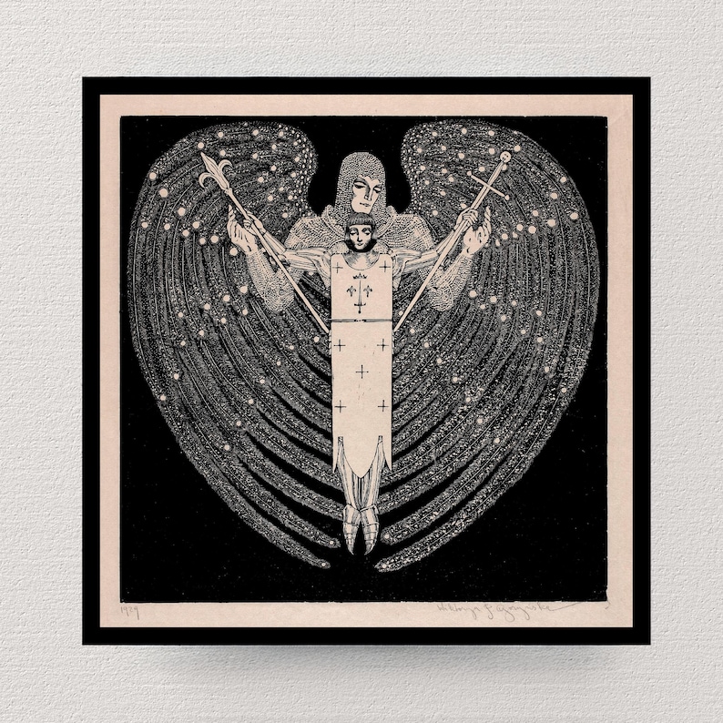 Joan of Arc (1929) | Wiktoria Goryńska | Vintage Art Print | Victorian Wall Art | Physical Print | Classic Fine Art | Sketch | St. Joan