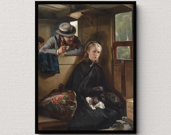 El caballero irritante (1874) / Berthold Woltze / Divertida pintura vintage / Impresión artística victoriana / Arte mural antiguo / Retrato de mujer