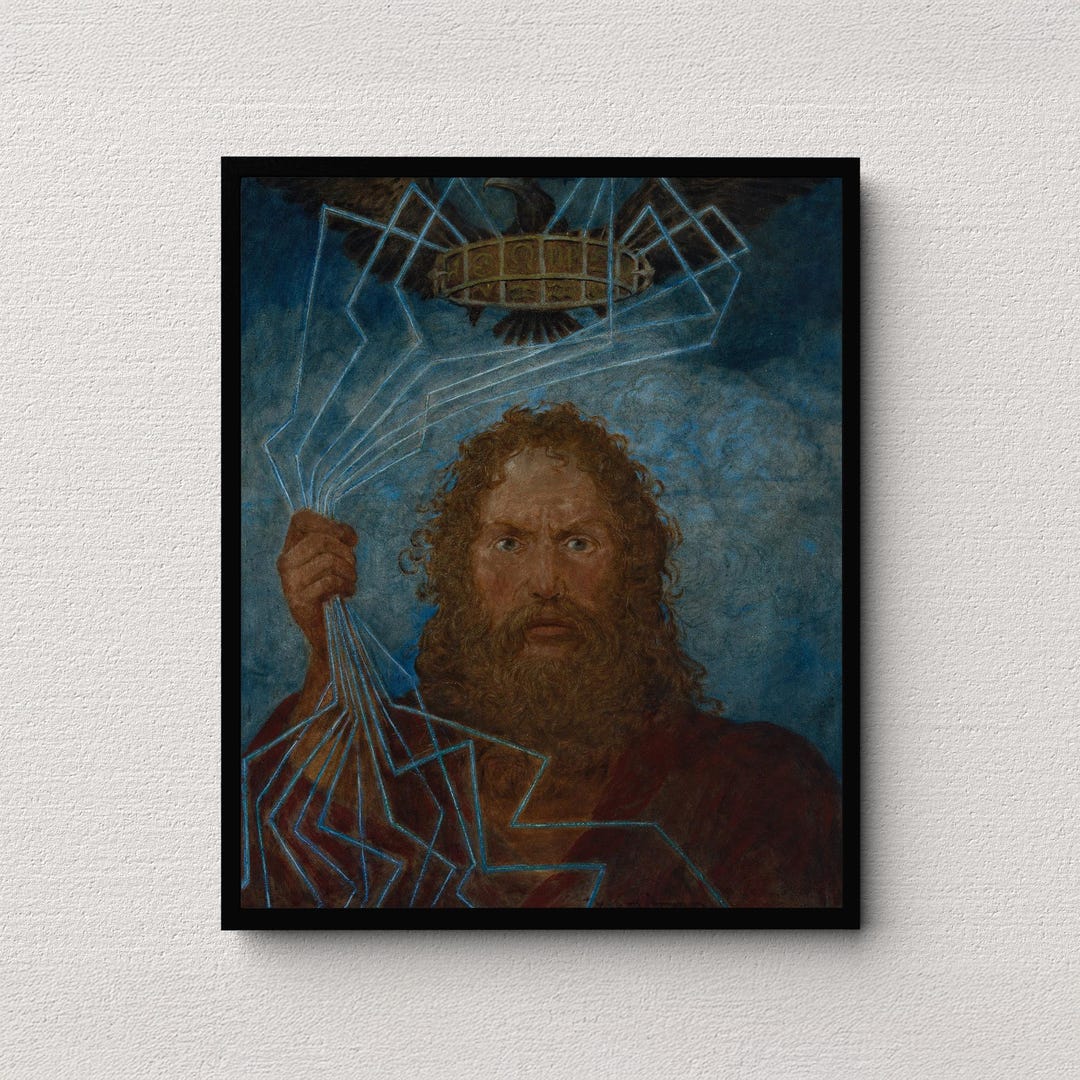 Jupiter (1906) | Hans Thoma | Roman God Painting | Vintage Wall