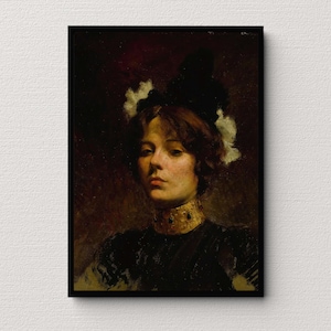 Portrait Of A Woman With A Jeweled Collar | Vintage Art Print | Victorian Wall Art | Physical Print | Classic Fine Art | Woman Painting