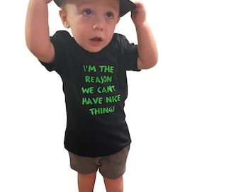 I’m The Reason We Can’t Have Nice Things shirt, Kid/Toddler shirt, Funny Children Shirt, Funny kids shirt, Gift for kids, Cute kids shirts