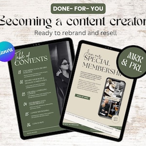 Becoming a Content Creator Template, Content Creation Ebook, DFY, Content Strategy, Master Resell Rights MRR, Private Label Rights PLR