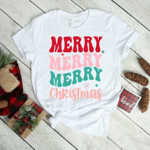 Merry Christmas T-Shirt, Christmas Shirt, Christmas Gift, Gift For Mom, Merry Christmas, Xmas Gift, Clothing, Santa Shirt, Festive Clothing