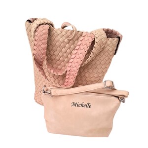 WOVEN Ledertasche und PERSONALIZED Beutel, Reversible Leder Umhängetasche, Damen Leder Tote, große Wochenendtasche, Trendy Damen HOBO Bag Geschenk