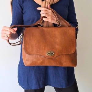 Sac à main en cuir marron clair, sac à main en cuir de style vintage, sac à poignée supérieure en cuir, sac en cuir souple, sac à main en cuir pour femme, sac en cuir pliant