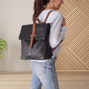 Leather Convertible Backpack Men/Women, Travel Bag, Laptop bag, Vegan Leather Crossbody Bag, Leather Convertible Bag, Work backpack