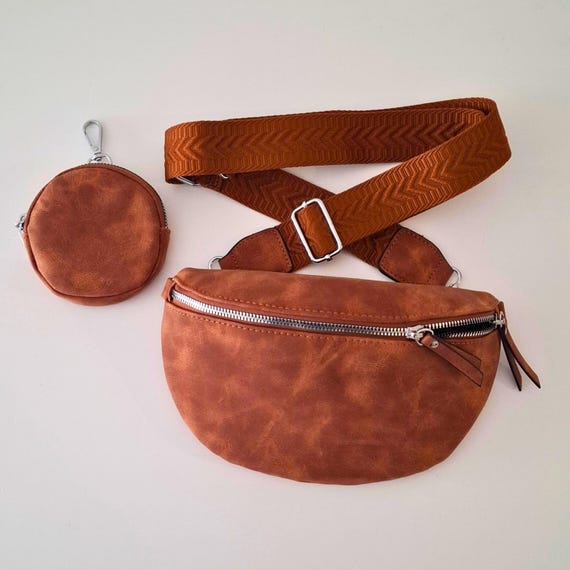 Tan Brown Vegan Suede Belt Bag: Crossbody Sling Bag - Etsy  display picture 1