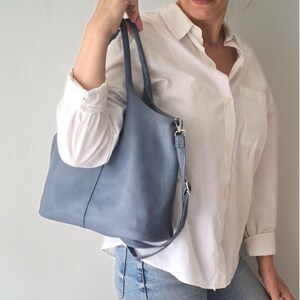 Leichte Ledertasche, Kleine Tasche mit roher Kante, Slouchy Tote Bag, informelle Schultertasche, Vegane Geldbörse, Handtasche, Leder Geldbörse, Top Griff Tasche