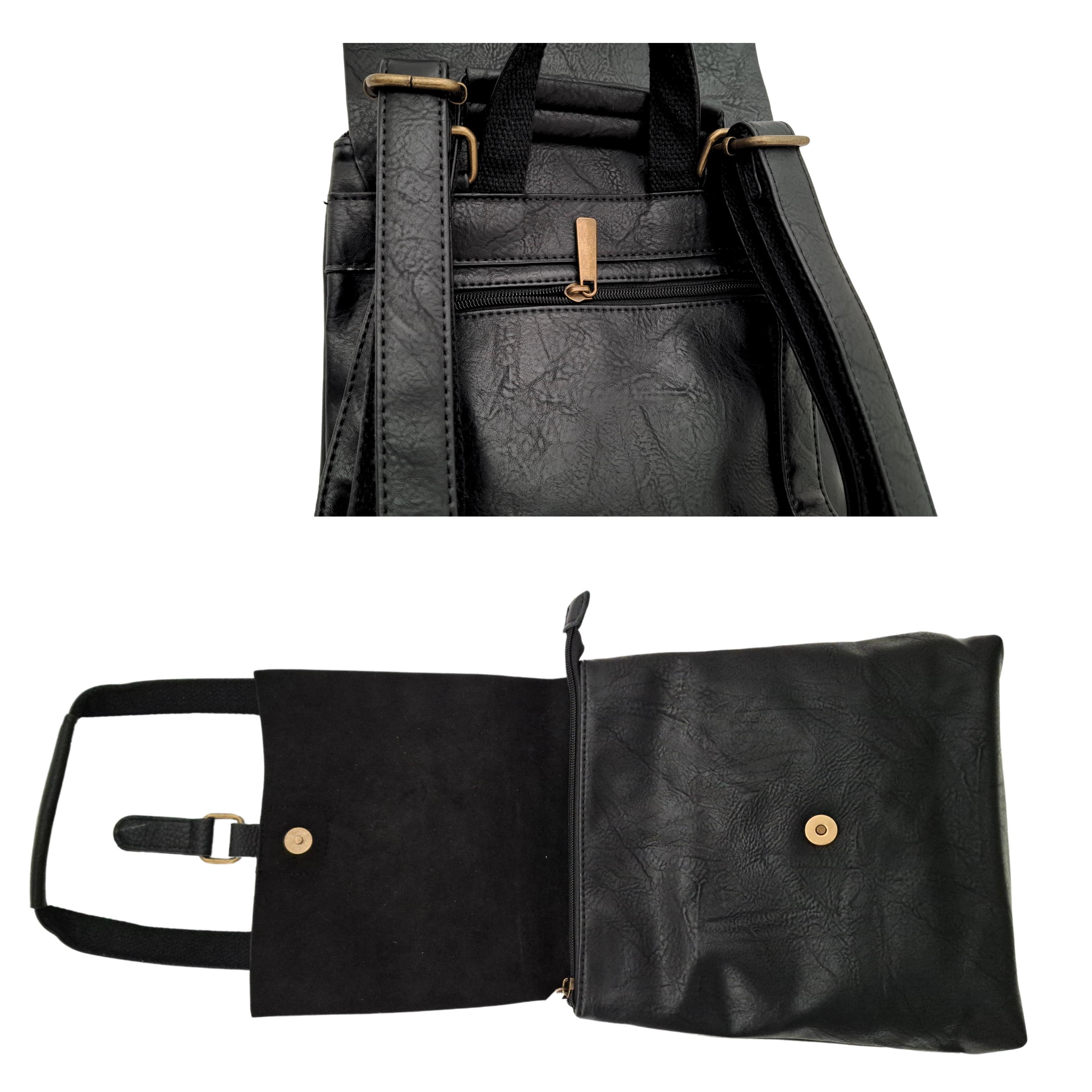 Convertible Faux Leather Backpack Purse | Minimalist Vintage 
