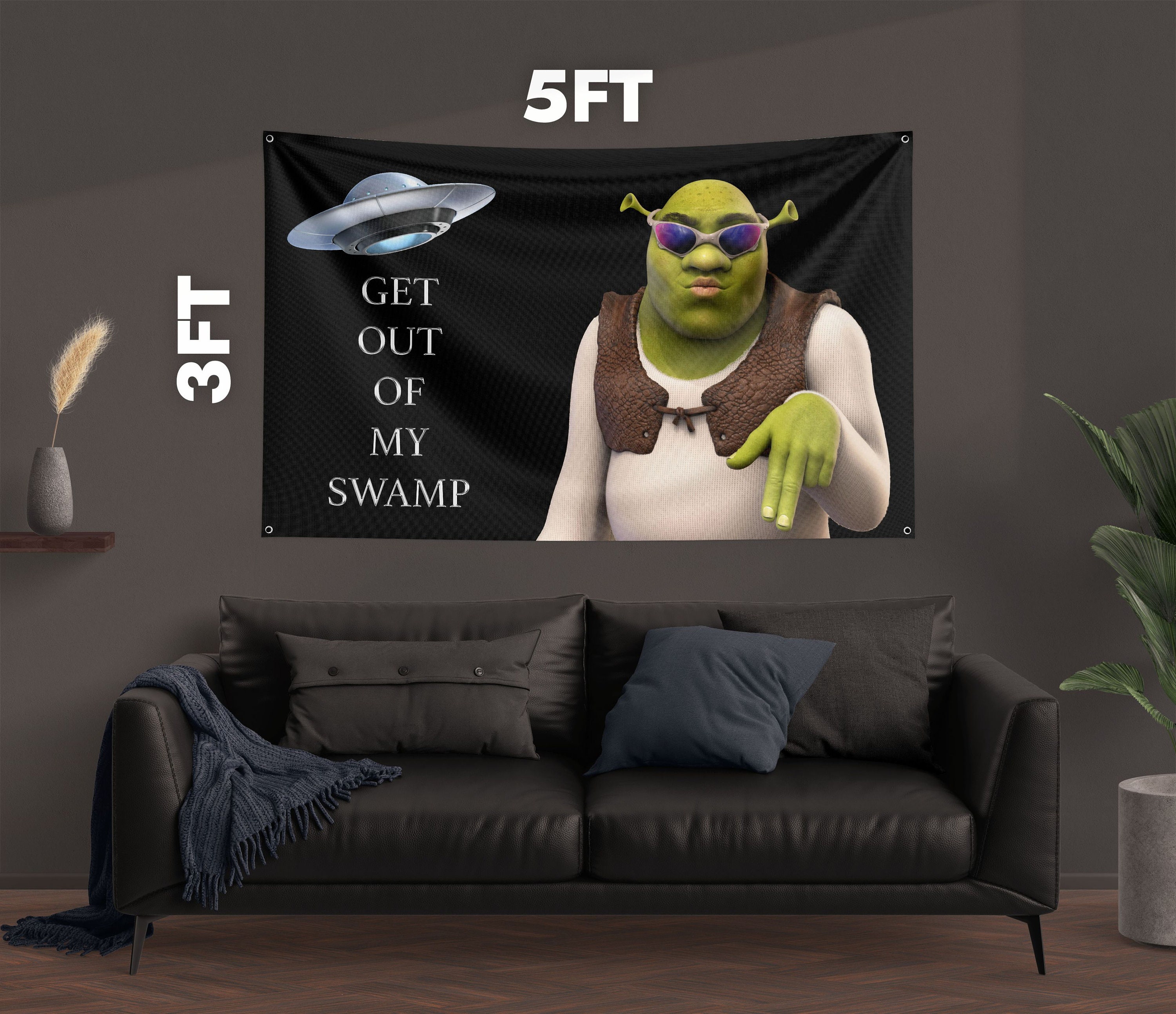 Shrek get out of my swamp flag 3x5 feet college dorm room etsy