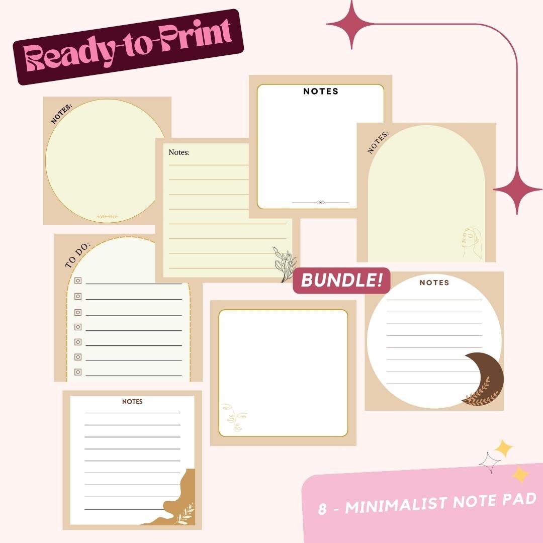 Printable Memo Pad, Canva Notepad, Tearoff Notepad, Stationary