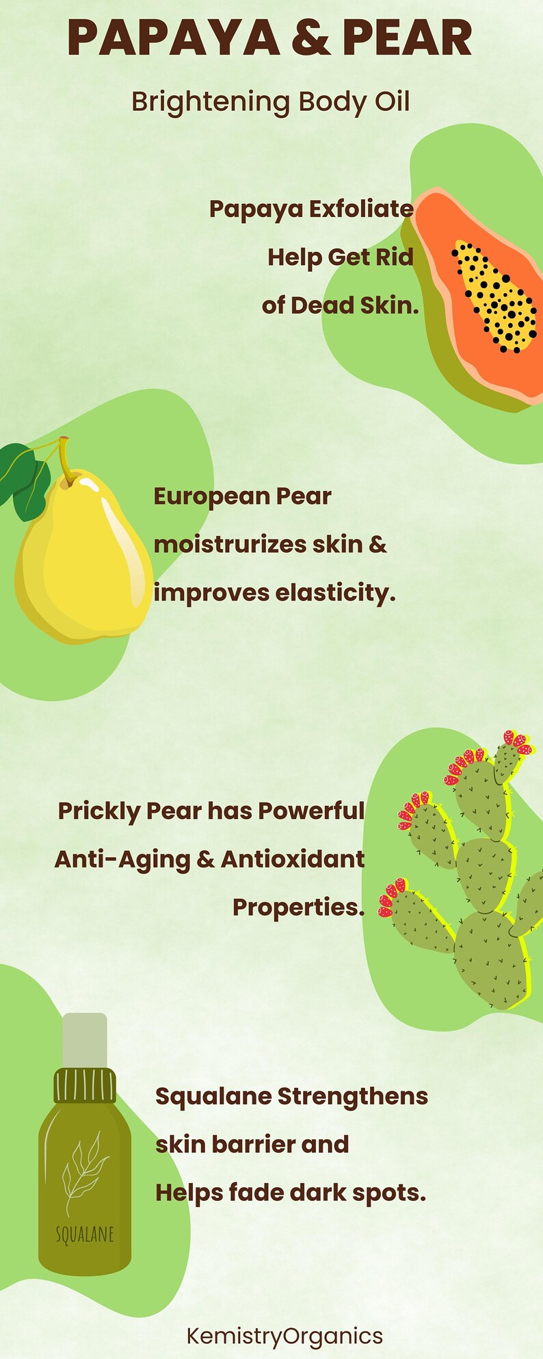 Papaya & Pear Brightening Body Oil Moisturize I Softens I Brightens I