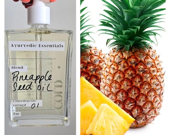 Huile de pépins d'ananas ECLAIRCISSANT pour la peau Cheveux Visage Corps Huile de massage NON COMÉDOGÈNE Crue biologique pressée à froid