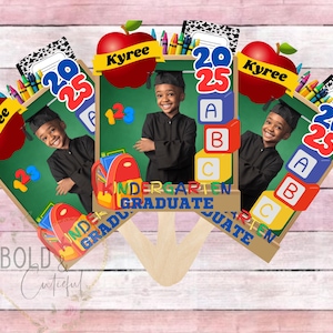 Kindergarten Graduation Fans/Personalized Photo & Name, Custom Grad Hand Fan/Perfect for Preschool and Kindergarten Graduation Party Printed