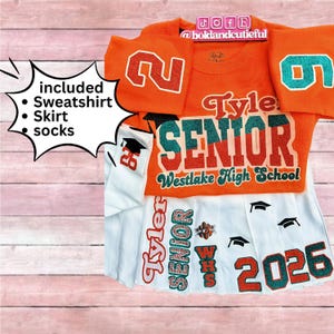 Senior Skirt Combo - Senior Sets/Grad Set Graduation Senior Outfit Set -Sweater & Skirt, Class of 2026 School Spirit Apparel/Senior Pictures