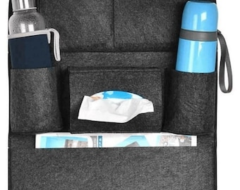 Car Seat Back Organizer | Kids Travel Storage & Baby Essentials - Black